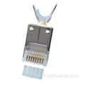 Vente chaude CAT7 STP Connecteur Gold Planting 50U RJ45 Connecteur CAT7 RJ45